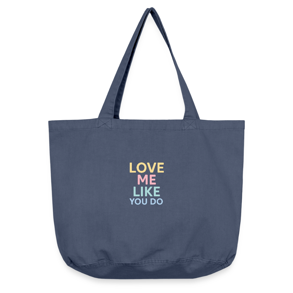 Vintage-Washed Shopper "love me like you do" - Vintage Denim