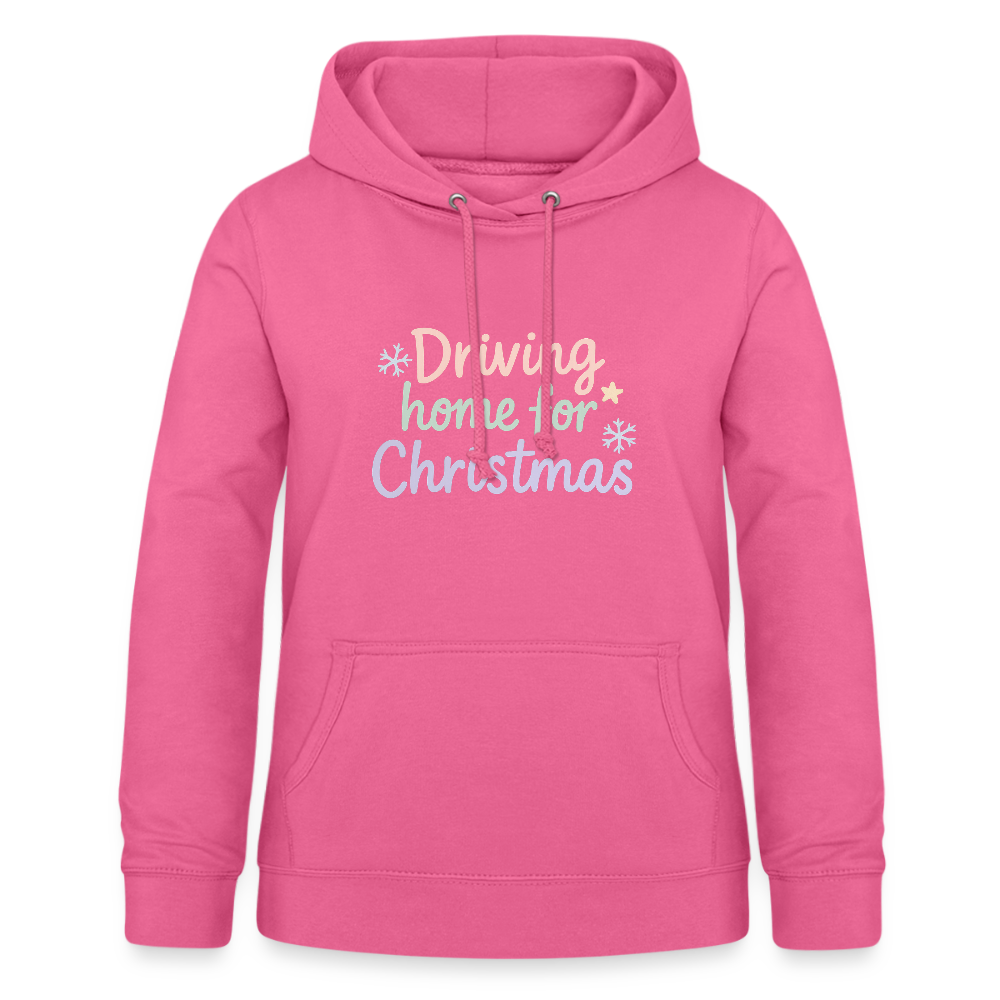 Frauen Hoodie "Driving home for Christmas" - Pink