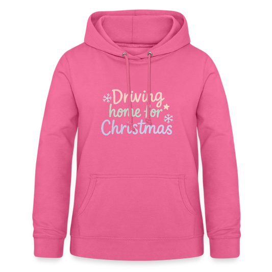 Frauen Hoodie "Driving home for Christmas" - Pink