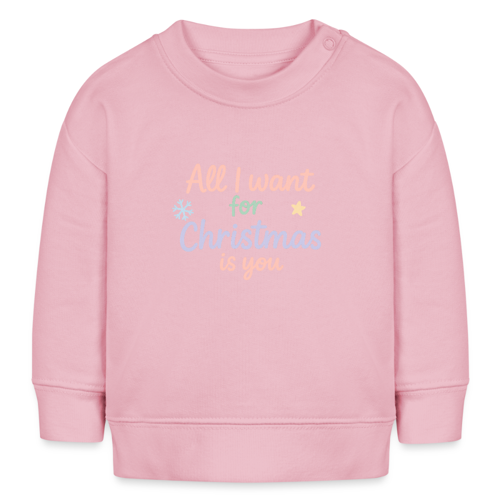 Bio-Sweatshirt "All I want for Christmas is you" - Hellrosa