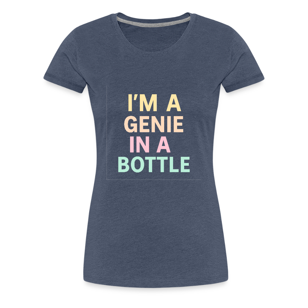 Frauen Premium T-Shirt "genie in a bottle" - Blau meliert