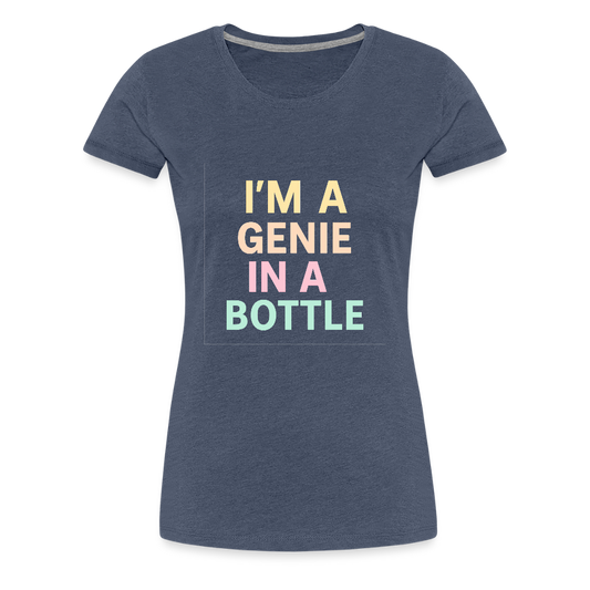 Frauen Premium T-Shirt "genie in a bottle" - Blau meliert