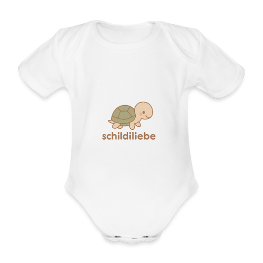 Baby Bio-Kurzarm-Body "Schildkröte" - Weiß