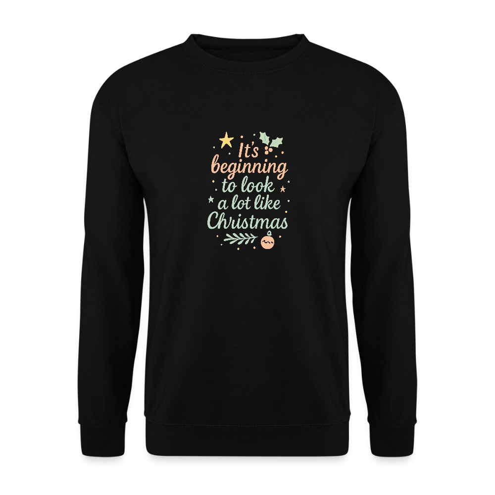 Unisex Pullover "It's beginning to look like Christmas" - Schwarz