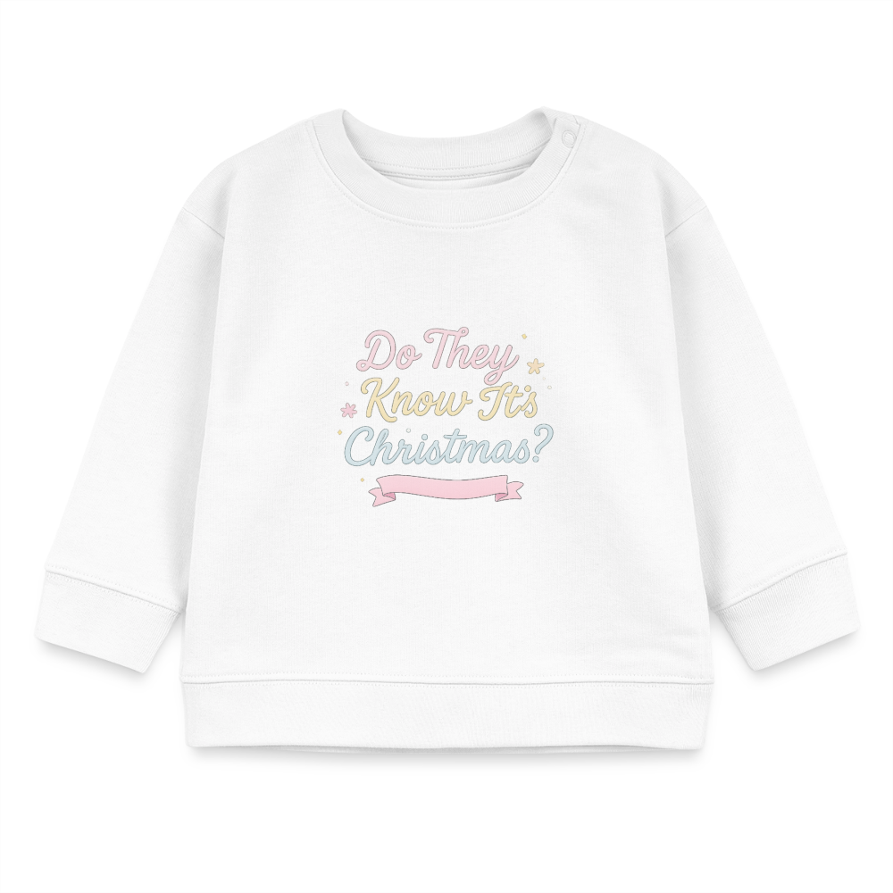 Bio-Sweatshirt "DoThey Know It's Christmas?" - Weiß
