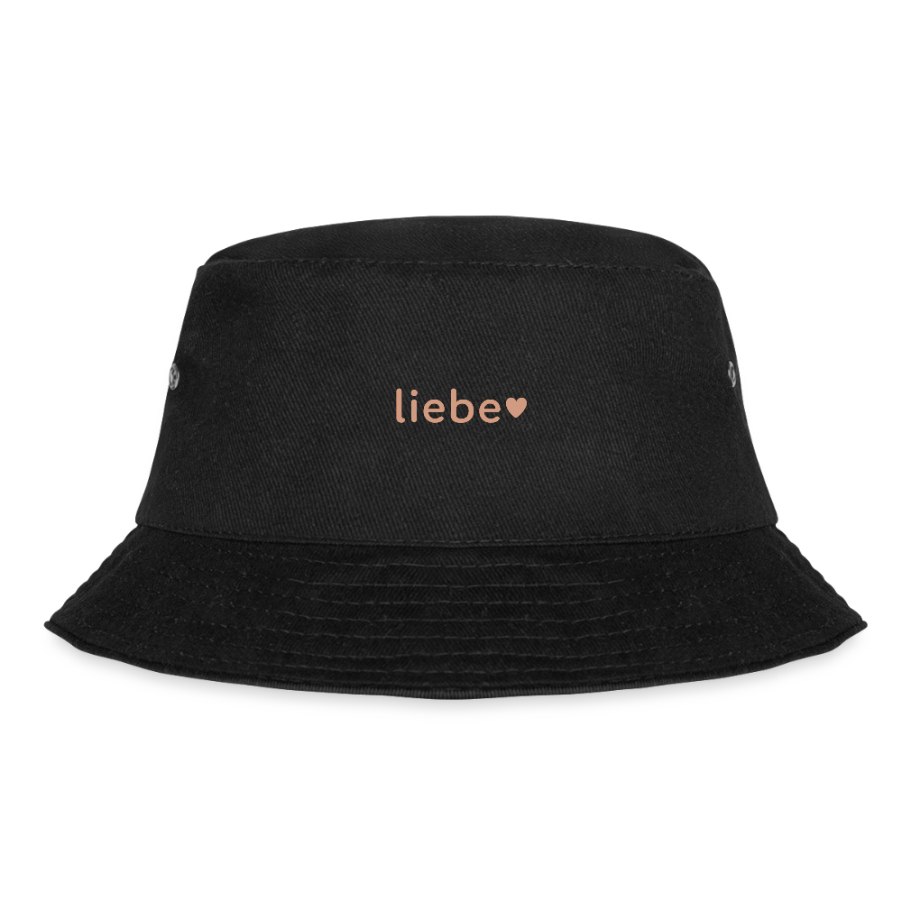 Fischerhut "liebe" - Schwarz