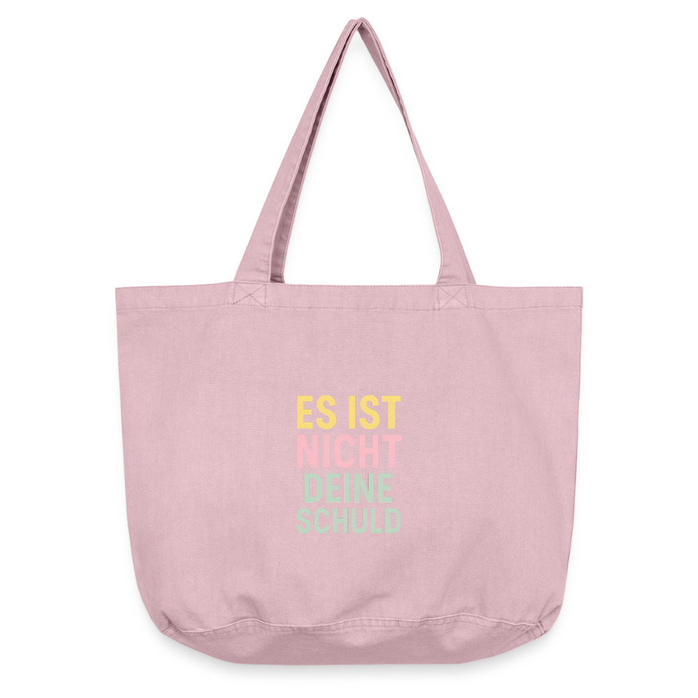 Vintage-Washed Shopper "nicht deine Schuld" - Vintage Rosa
