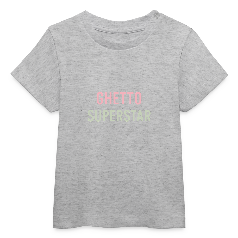Baby Bio-T-Shirt "ghetto superstar" - Grau meliert