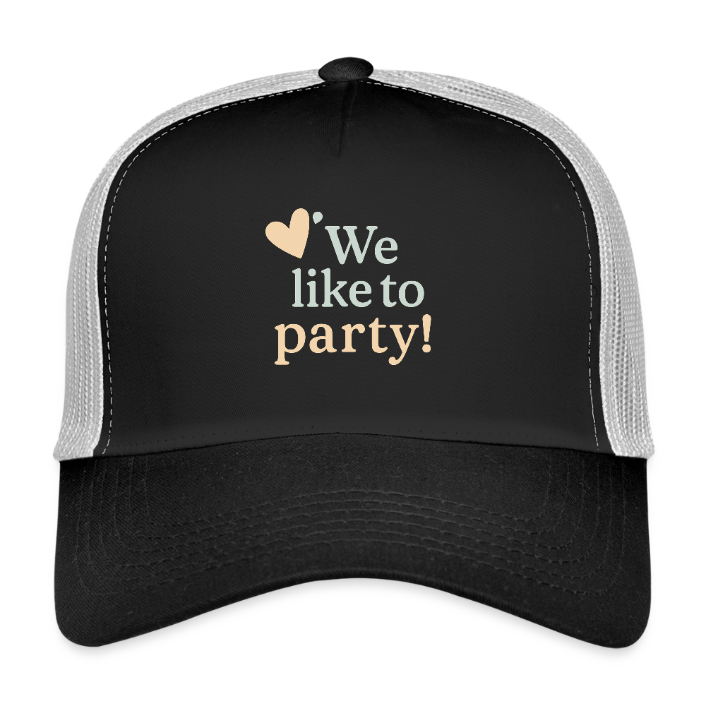 Cap "We like to party!" - Schwarz/Steingrau