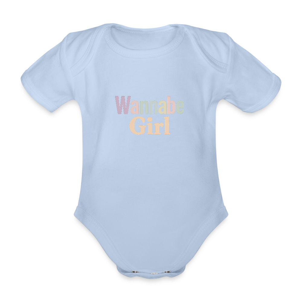 Baby Bio-Kurzarm-Body "Wannabe Girl" - Sky