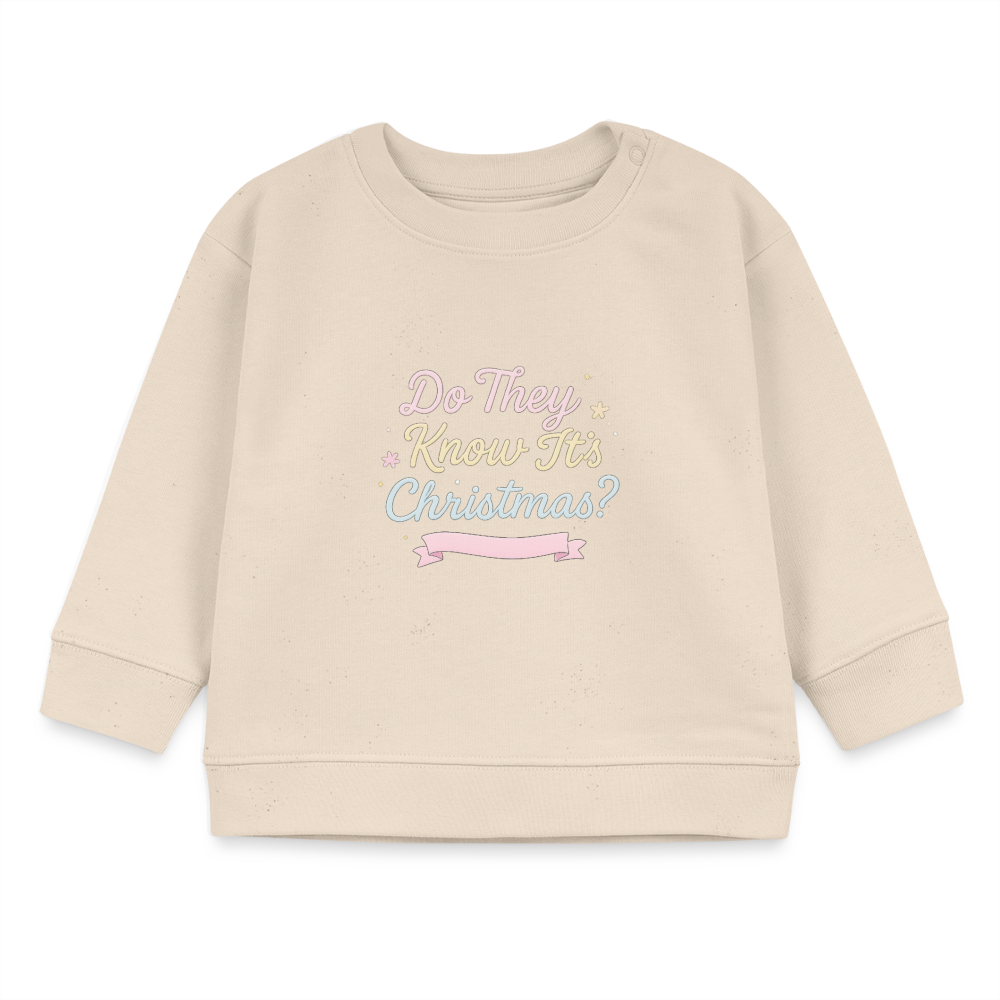 Bio-Sweatshirt "DoThey Know It's Christmas?" - Weißgrau