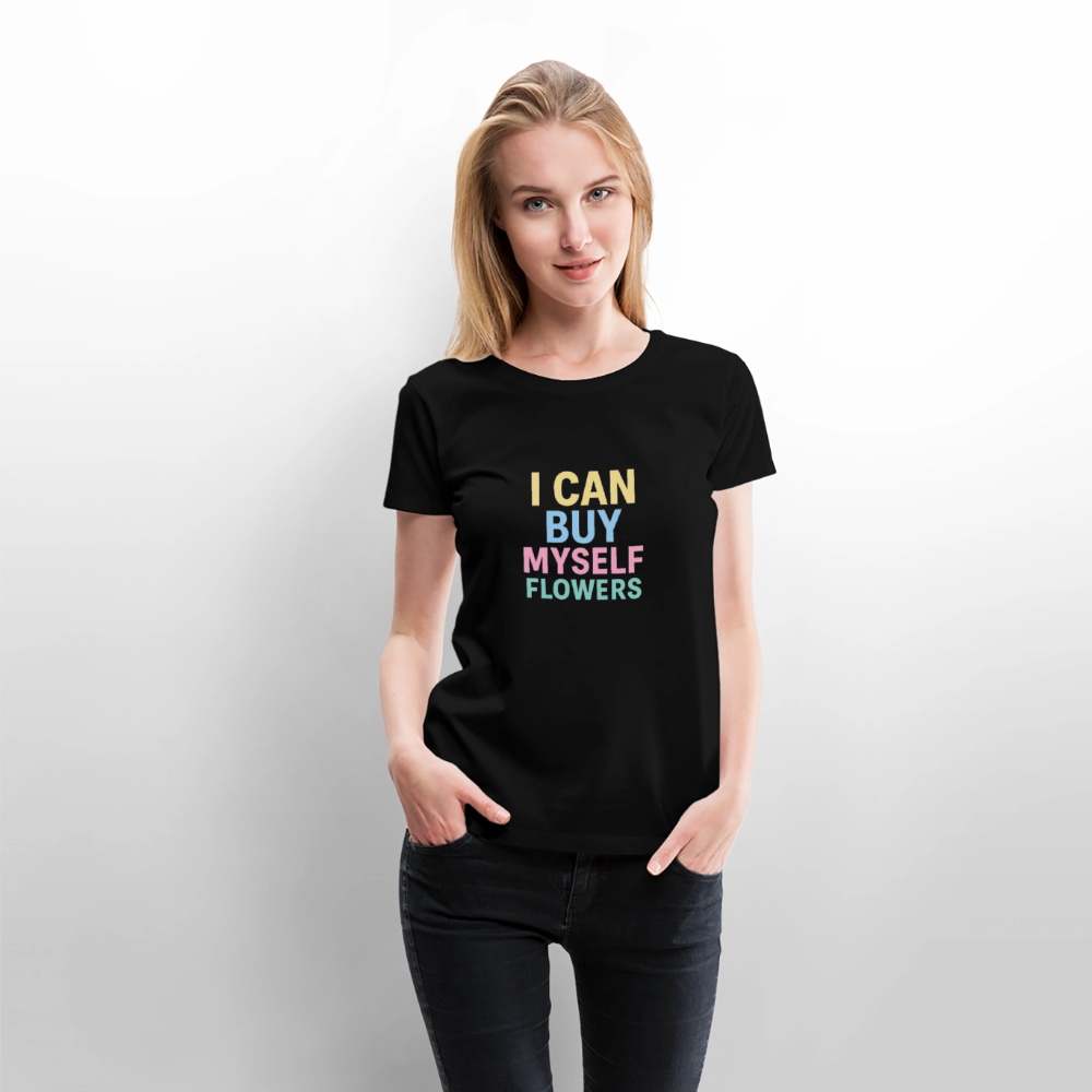 Frauen Premium T-Shirt "Flowers" - Schwarz
