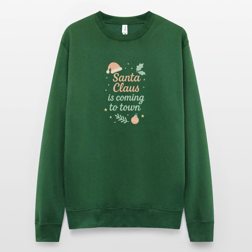 Unisex Pullover "Santa Claus is coming to town" - Grün