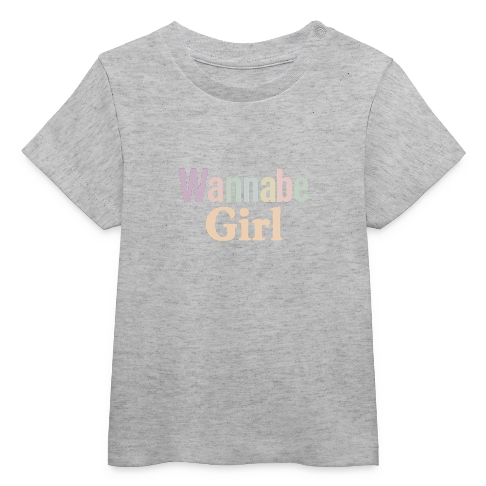 Baby Bio-T-Shirt "Wannabe Girl" - Grau meliert