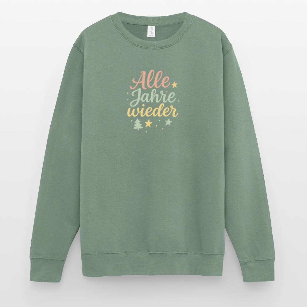 Unisex Pullover "Alle Jahre wieder" - Graugrün