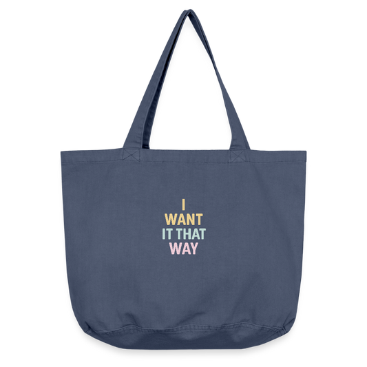Vintage-Washed Shopper "i want it that way" - Vintage Denim