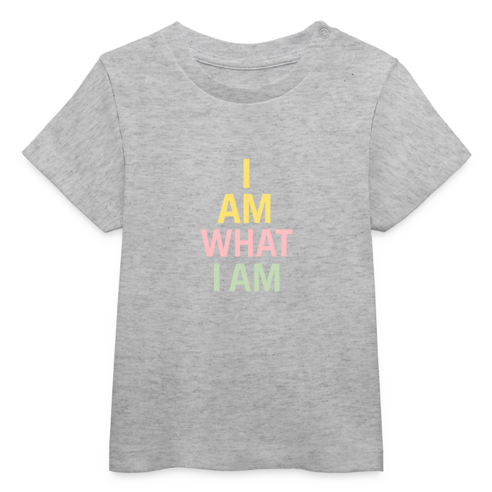 Baby Bio-T-Shirt "I am" - Grau meliert