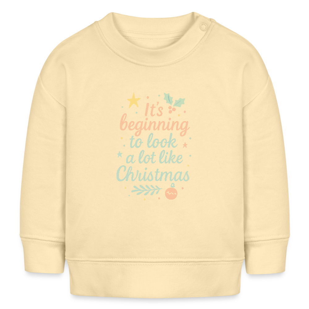 Kids Bio-Sweatshirt "It's beginning to look like Christmas" - Creme