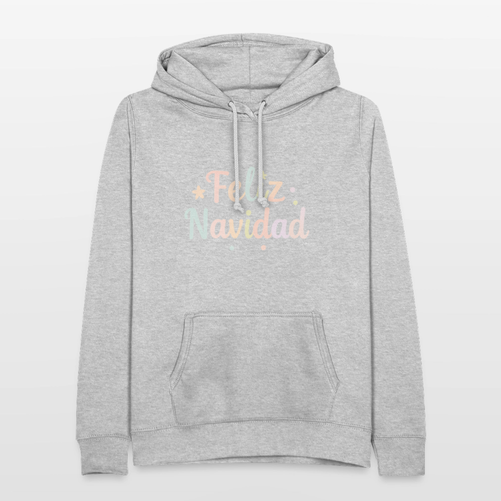 Frauen Hoodie "Feliz Navidad" - Hellgrau meliert