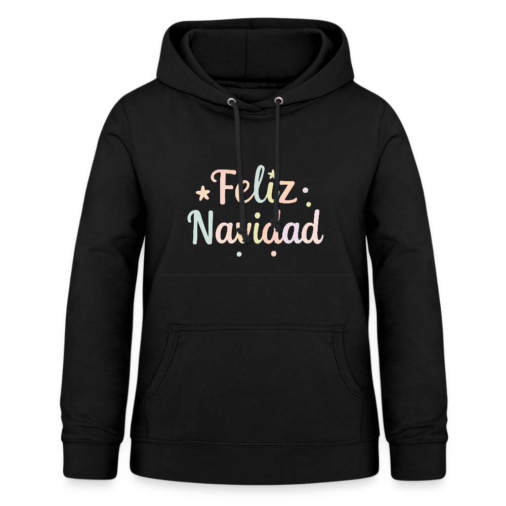 Frauen Hoodie "Feliz Navidad" - Schwarz