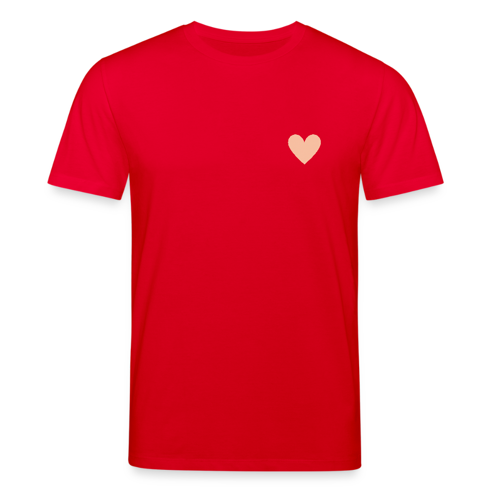 Unisex Bio-T-Shirt "Herz an Herz" - Rot