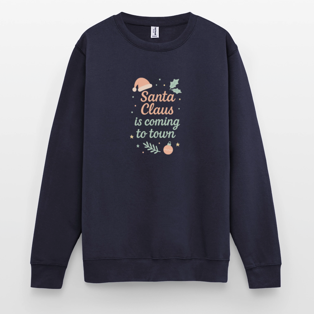 Unisex Pullover "Santa Claus is coming to town" - Navy
