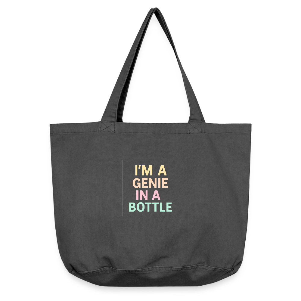 Vintage-Washed Shopper "genie in a bottle" - Vintage Schwarz
