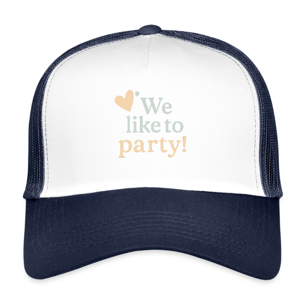 Cap "We like to party!" - Weiß/Navy