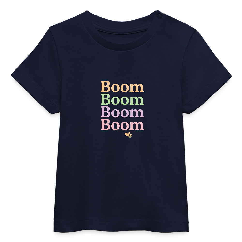 Baby Bio-T-Shirt "Boom Boom Boom Boom" - Navy