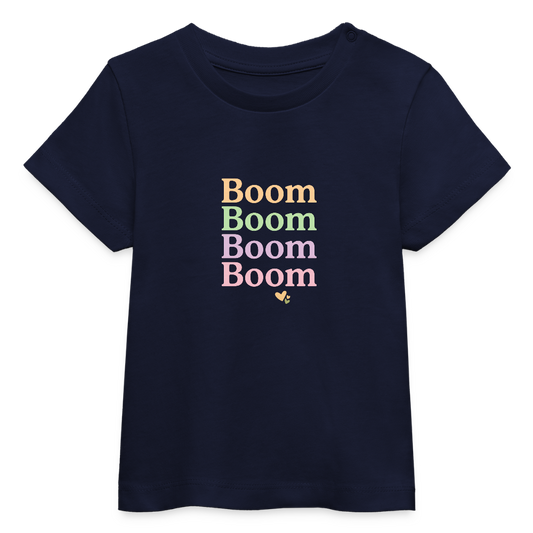 Baby Bio-T-Shirt "Boom Boom Boom Boom" - Navy
