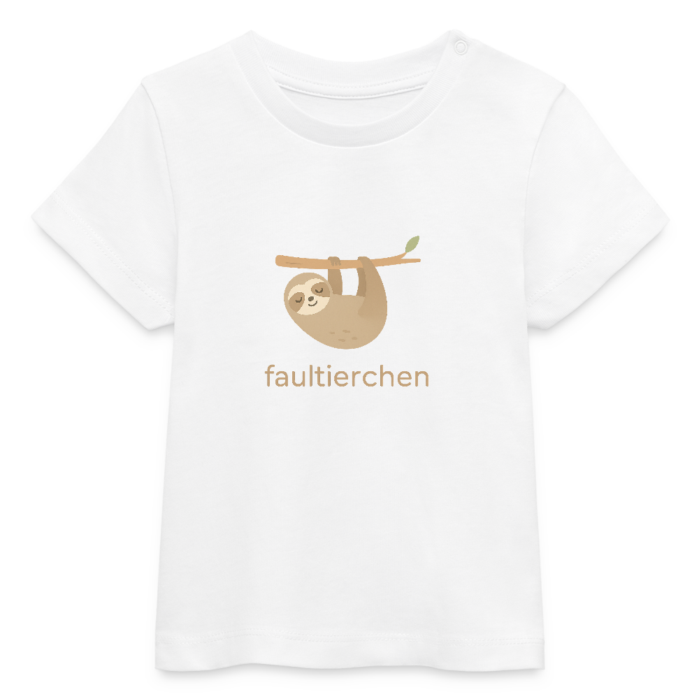 Baby Bio-T-Shirt "Faultier" - Weiß