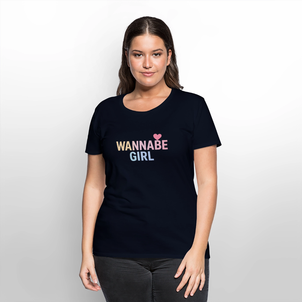 Frauen Premium T-Shirt "Wannabe Girl" - Navy