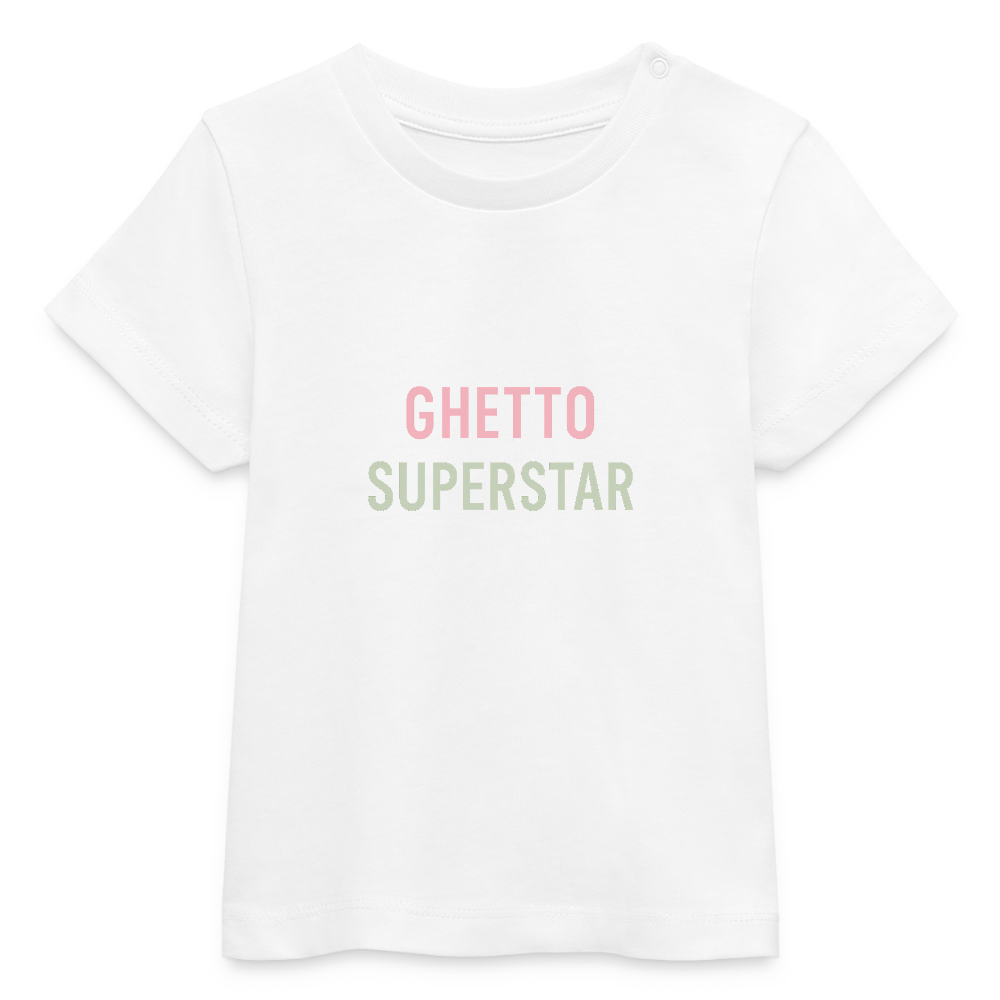 Baby Bio-T-Shirt "ghetto superstar" - Weiß