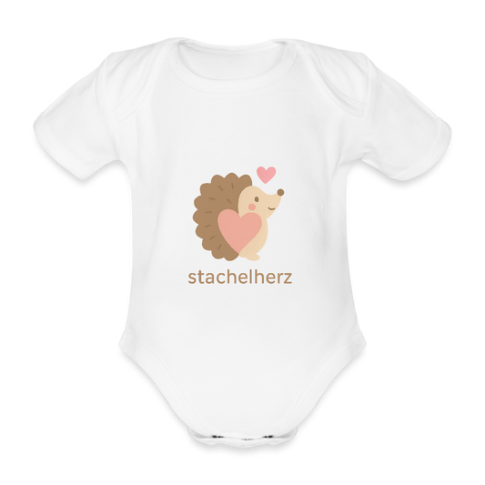 Baby Bio-Kurzarm-Body "Igel" - Weiß