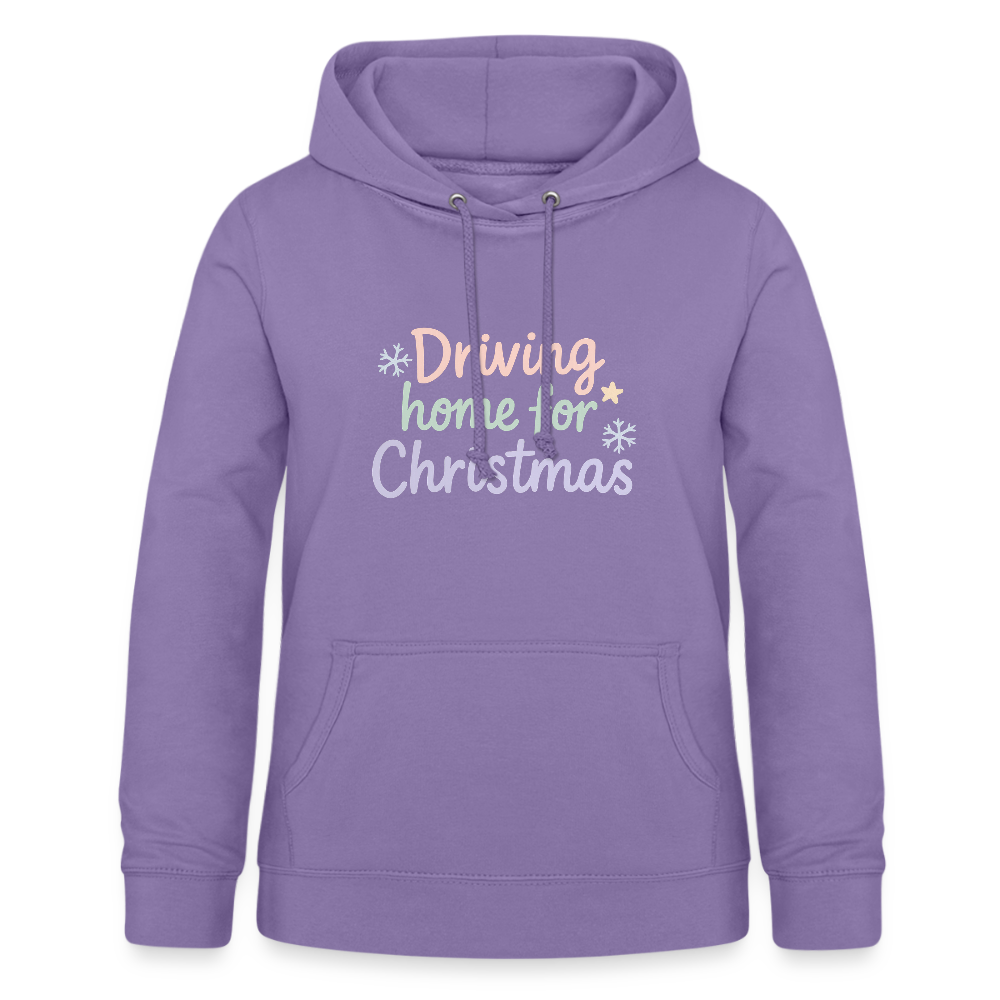 Frauen Hoodie "Driving home for Christmas" - Lavendel