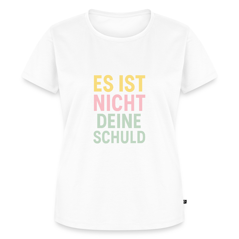 Frauen Premium T-Shirt "nicht deine Schuld" - Weiß
