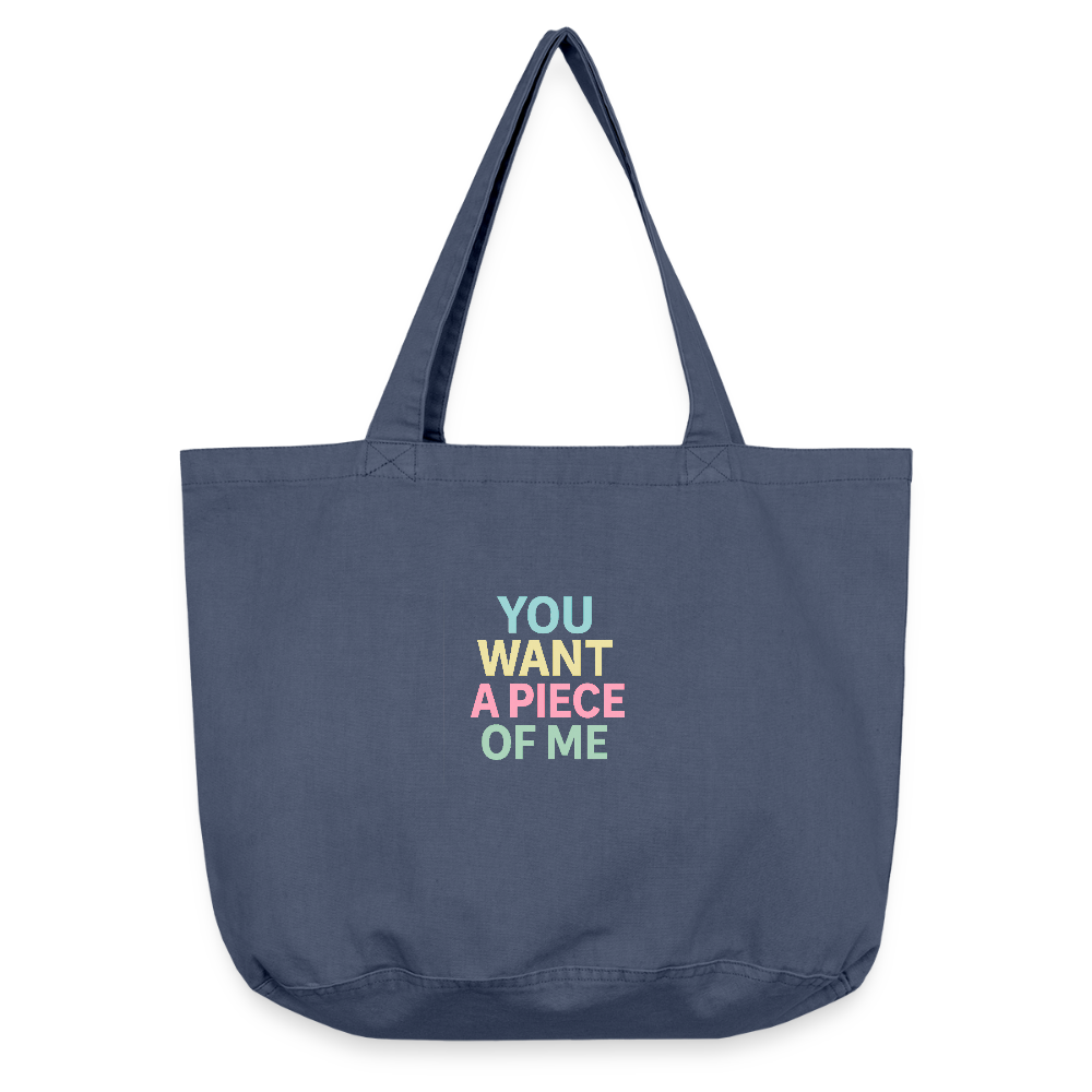 Vintage-Washed Shopper "piece of me" - Vintage Denim