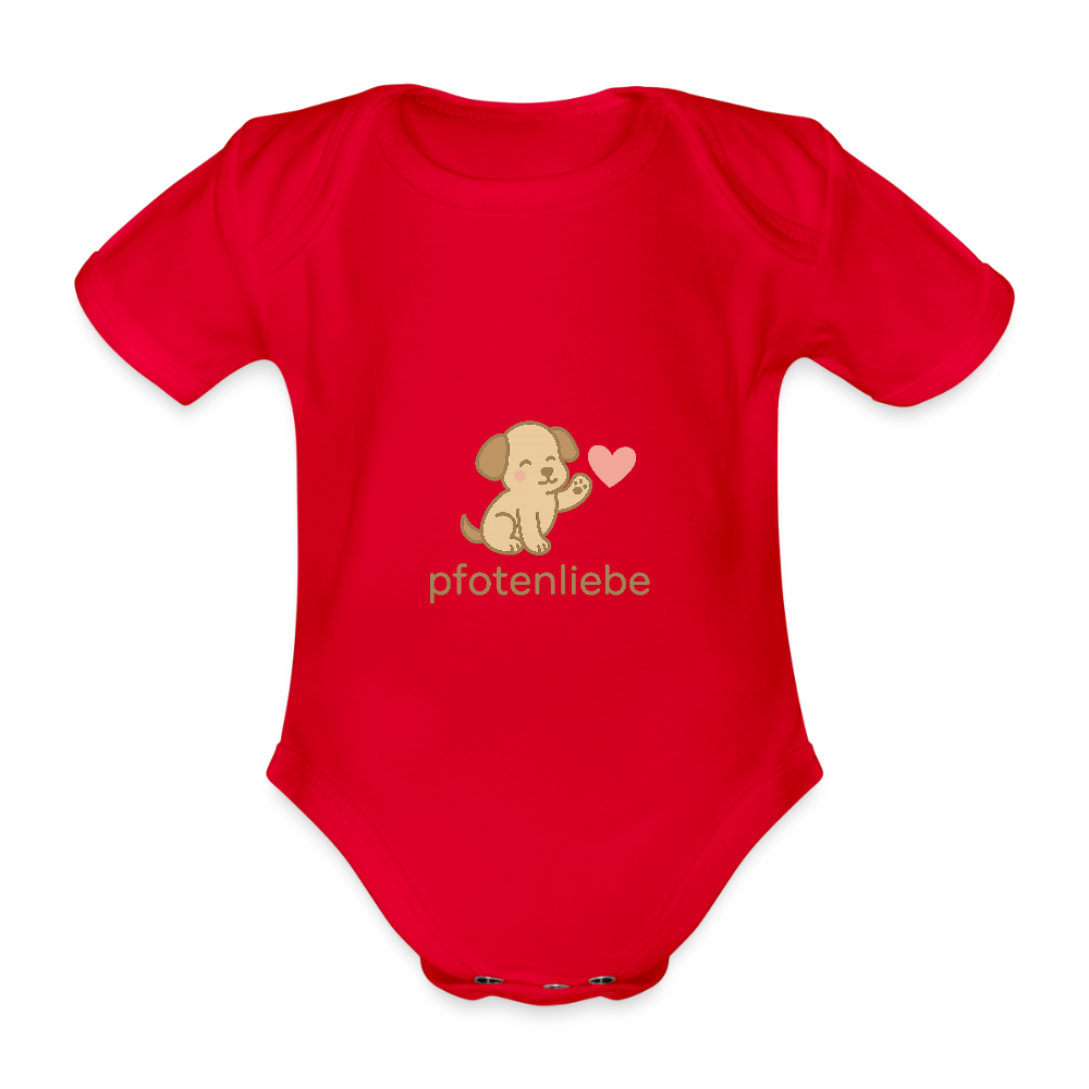 Baby Bio-Kurzarm-Body "Hund" - Rot