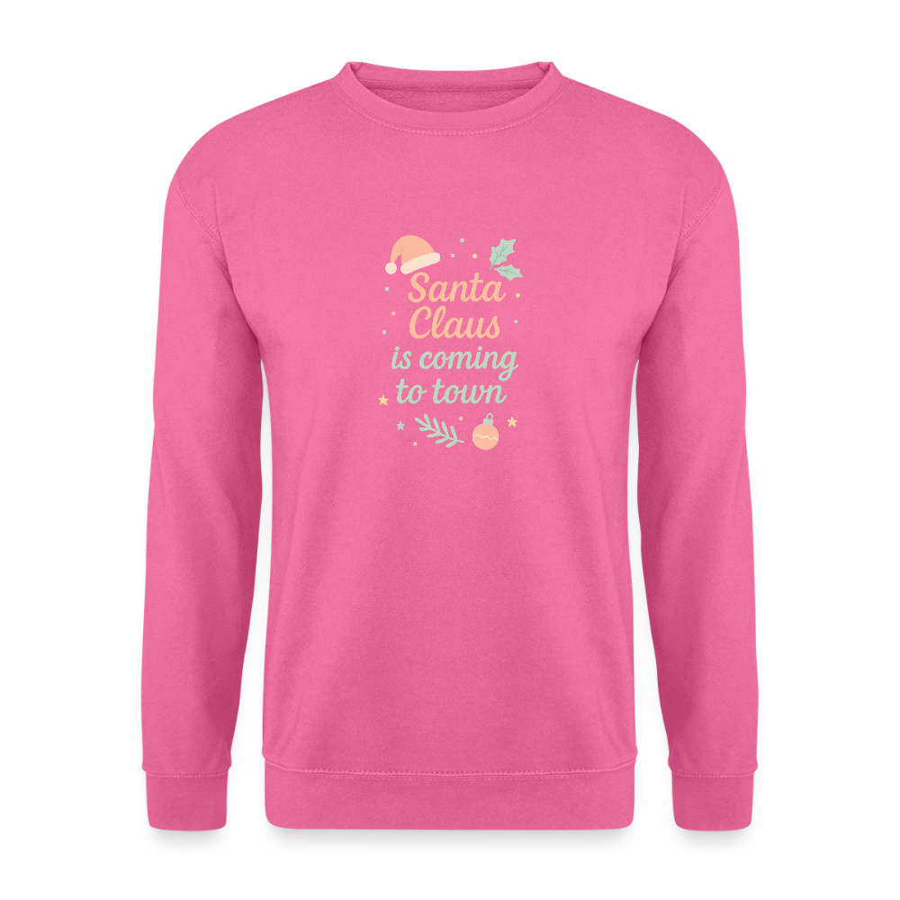 Unisex Pullover "Santa Claus is coming to town" - Pink