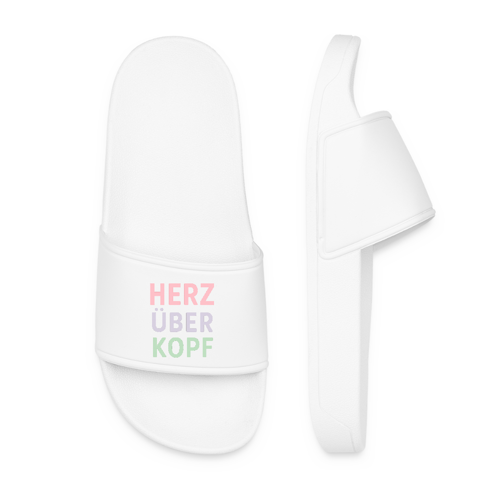 Frauen Badelatschen "Herz über Kopf" - Weiß