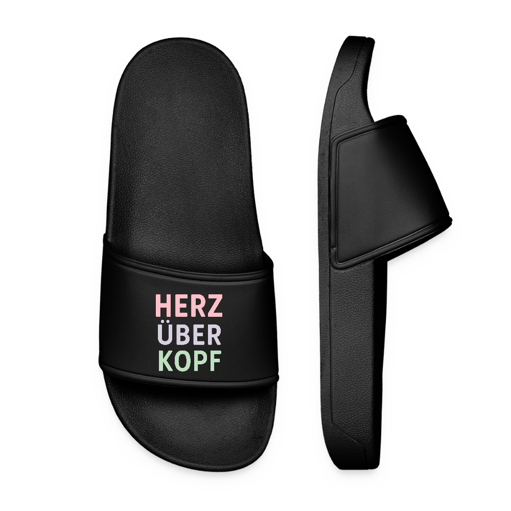 Frauen Badelatschen "Herz über Kopf" - Schwarz