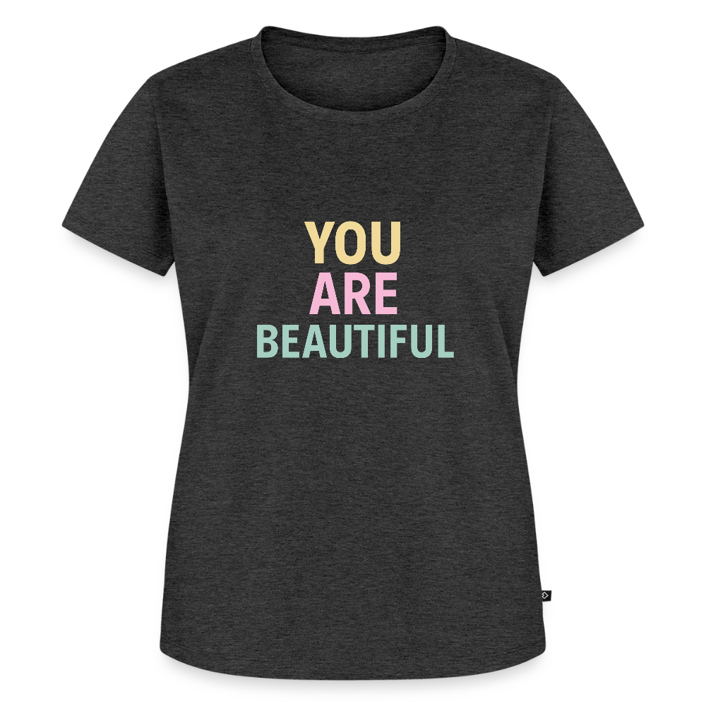 Frauen Premium T-Shirt "beautiful" - Anthrazit meliert