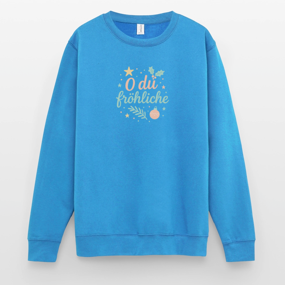 Unisex Pullover "O du fröhliche" - Meeresblau