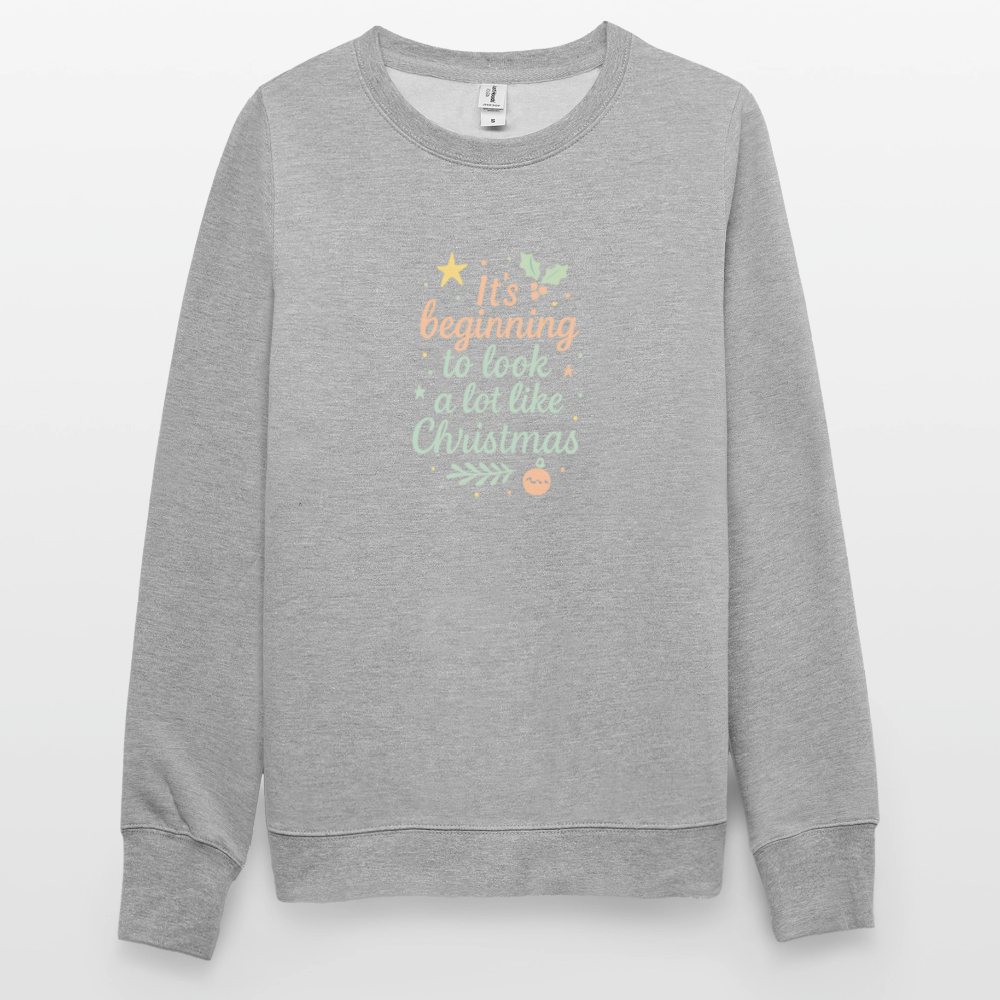 Unisex Pullover "It's beginning to look like Christmas" - Weißgrau meliert