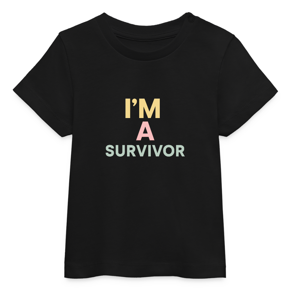 Baby Bio-T-Shirt "Survivor" - Schwarz
