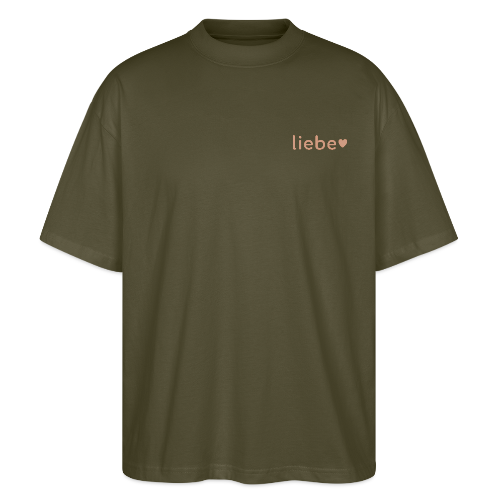 Oversized Shirt "liebe" - Khaki