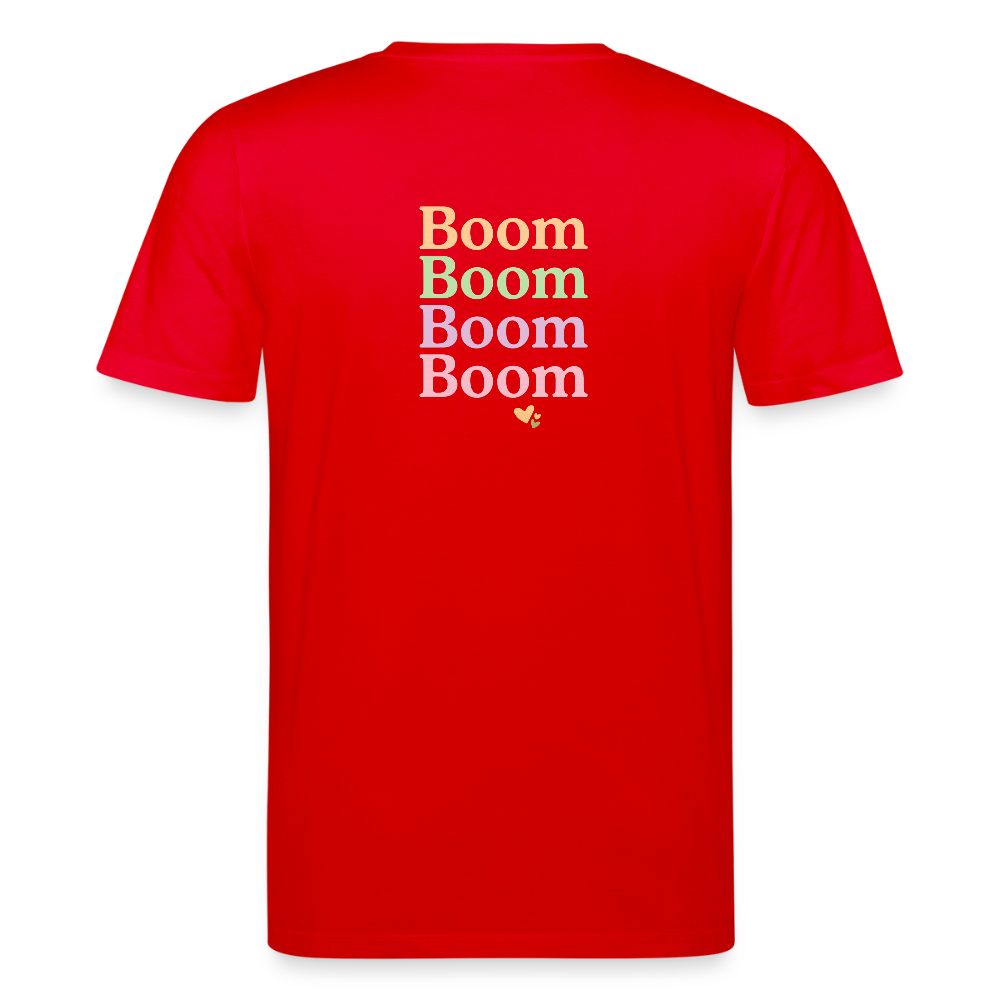 Unisex Bio-T-Shirt "Boom Boom Boom Boom" - Rot