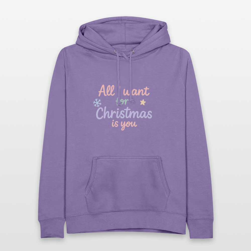 Frauen Hoodie "All I want for Christmas" - Lavendel