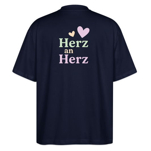 Oversized Shirt "Herz an Herz Rücken" - Navy