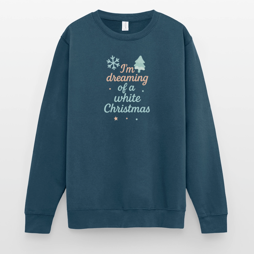 Unisex Pullover "White Christmas" - Indigoblau